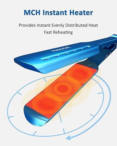 Miniatura 5 de Plancha de cabello Nano Titanio plancha plana de 17 pulgadas de ancho para todo tipo de cabello plancha alisadora MCH para alisar rápido alisadora