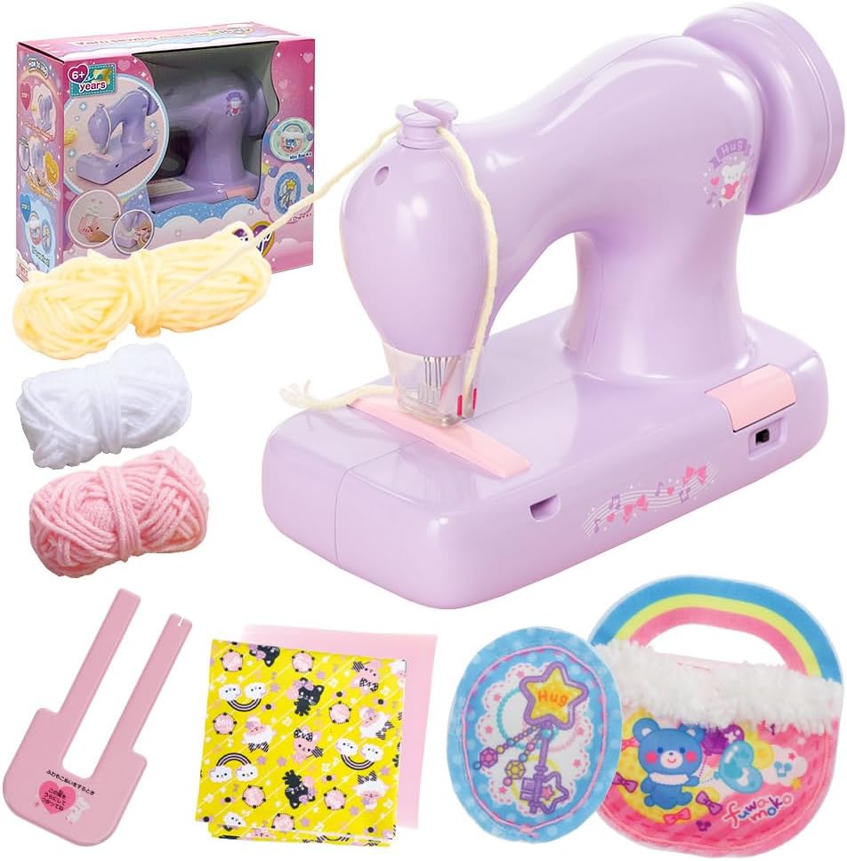 AXE YAMAZAKI "Hug" Yarn Sewing Machine for Kids,Beginner-friendly,Junior learning sewing machine great for kids crafts,toy,Easy Sewing,Birthday Girls 6+years age