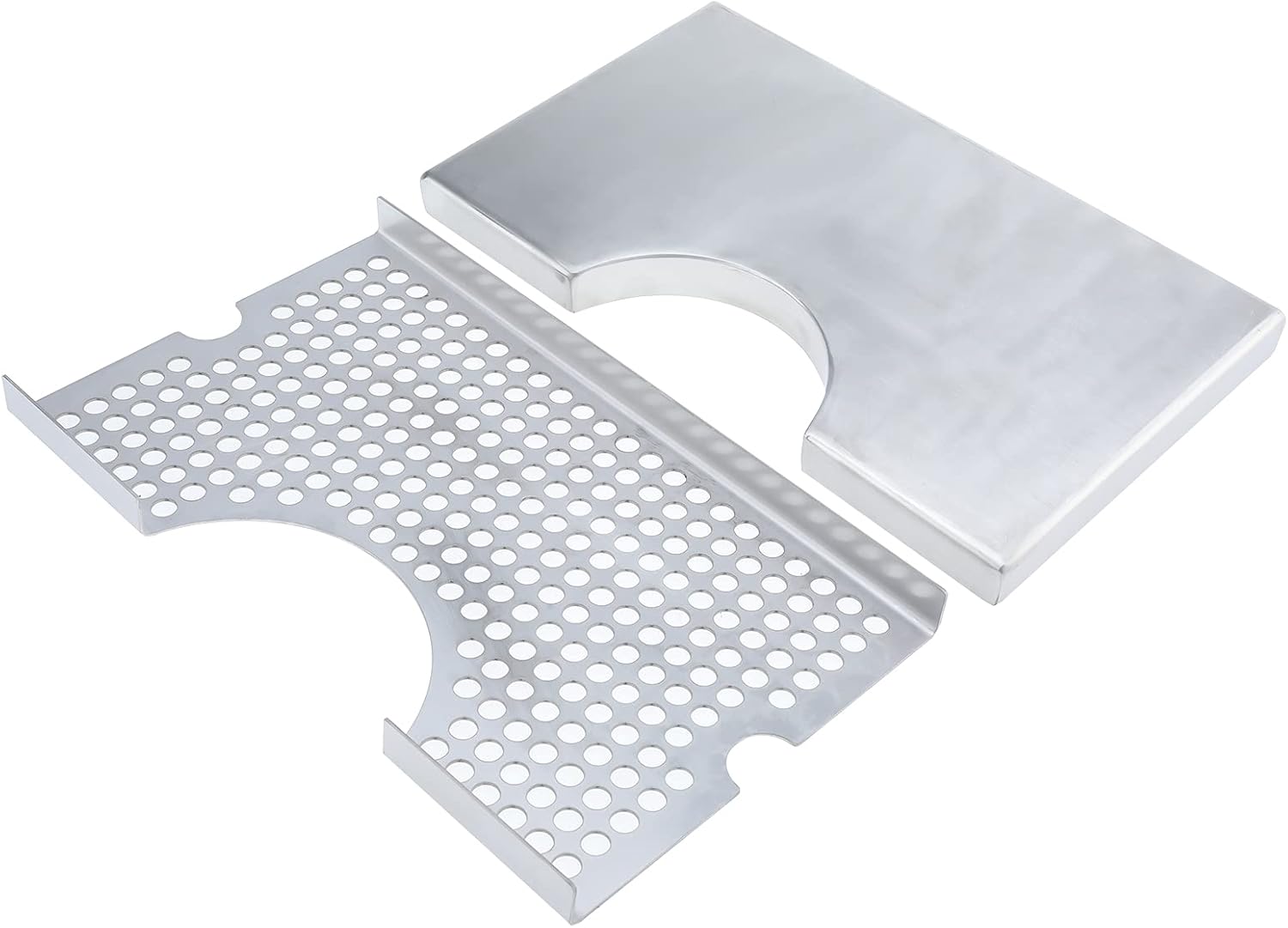 LuckyHigh Stainless Steel Cut Out Drip Tray, showing assembly