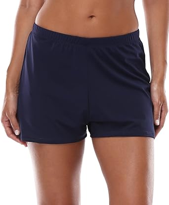 navy blue swim shorts womens
