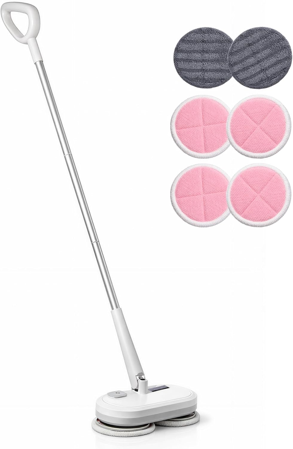 Cordless Electric Spin Mop with 220 RPM High Speed Motor for Hardwood Tile Laminate and Vinyl Floors with 4 White and 2 Gray Pads