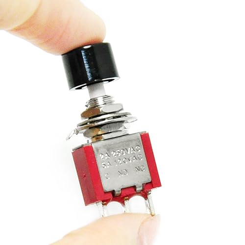 Miniatura 4 de Gikfun AC 2A 250V/5A 120V NO/NC SPST Interruptor de botón momentáneo Kit de bricolaje para Arduino (paquete de 8 piezas) EK1926