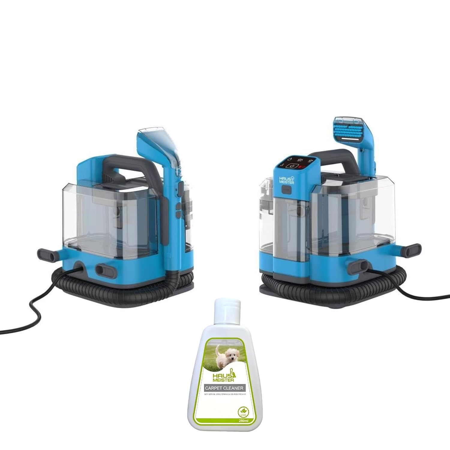 Hausmeister Portable Carpet Cleaner Machine with Cleaning Solution Upholstery Cleaner Machine for Couch Car Seats Pet Stains 450W