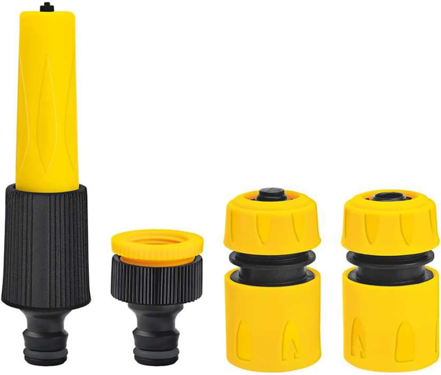4-Piece Automatic Adjustable Spray Nozzle Set – Multi-Pattern Garden Hose Lance & Nozzle for Yard, Lawn, Pressure Wash, Car Wash