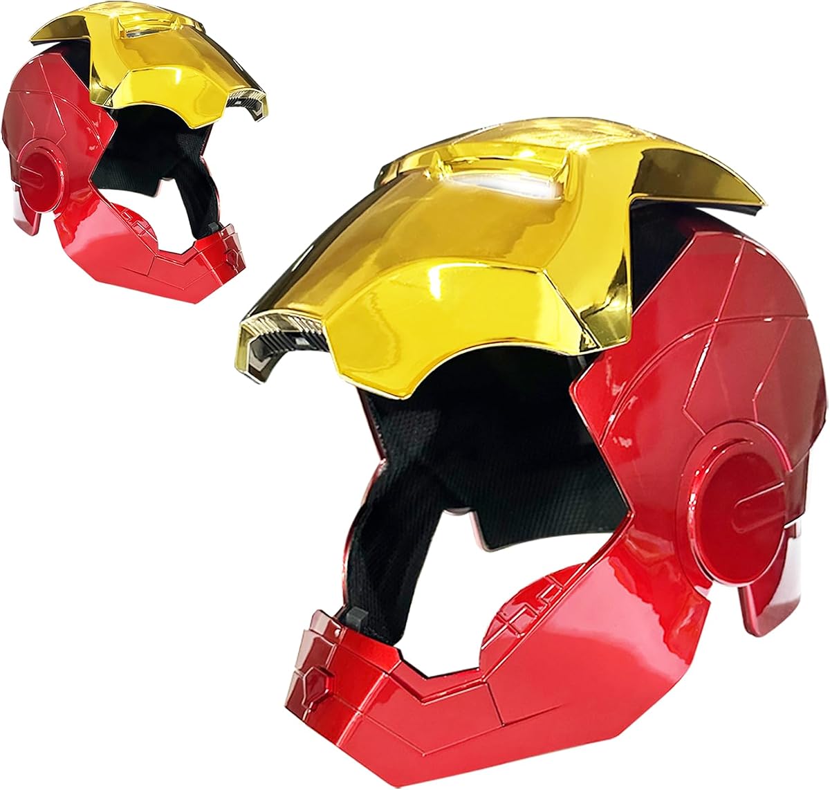 Casco estilo héroe portátil con ojos brillantes: máscara de cosplay para niños y adolescentes, ideal para Halloween, regalos de cumpleaños