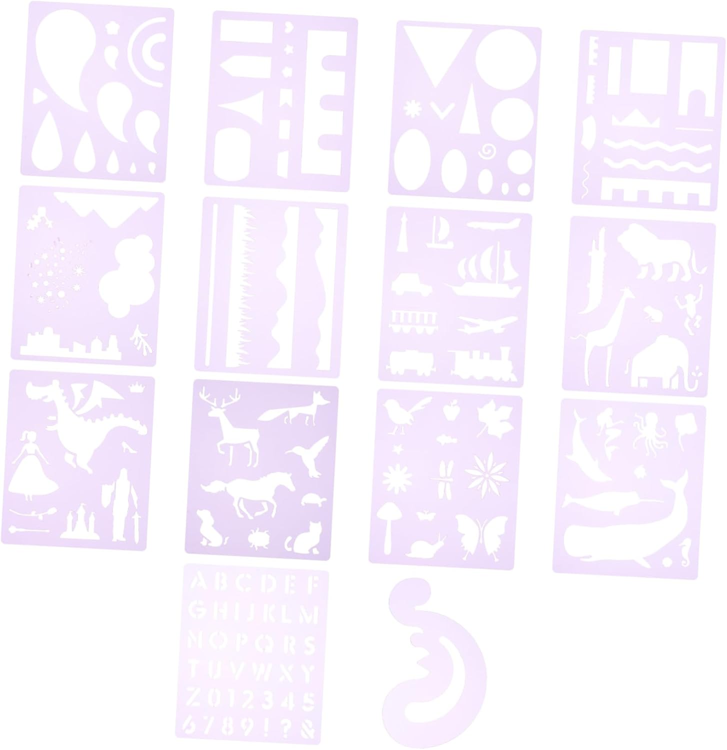 14pcs Versatile Stencil Templates for Signs Painting Crafts Reusable DIY Craft Stencils for Home Decor Cards Making