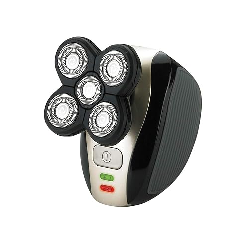 Afeitadora giratoria eléctrica 5 en 1 para hombre, kit de aseo de cabeza calva seca y húmeda 5D/maquinilla de afeitar de pelo de barba de cinco