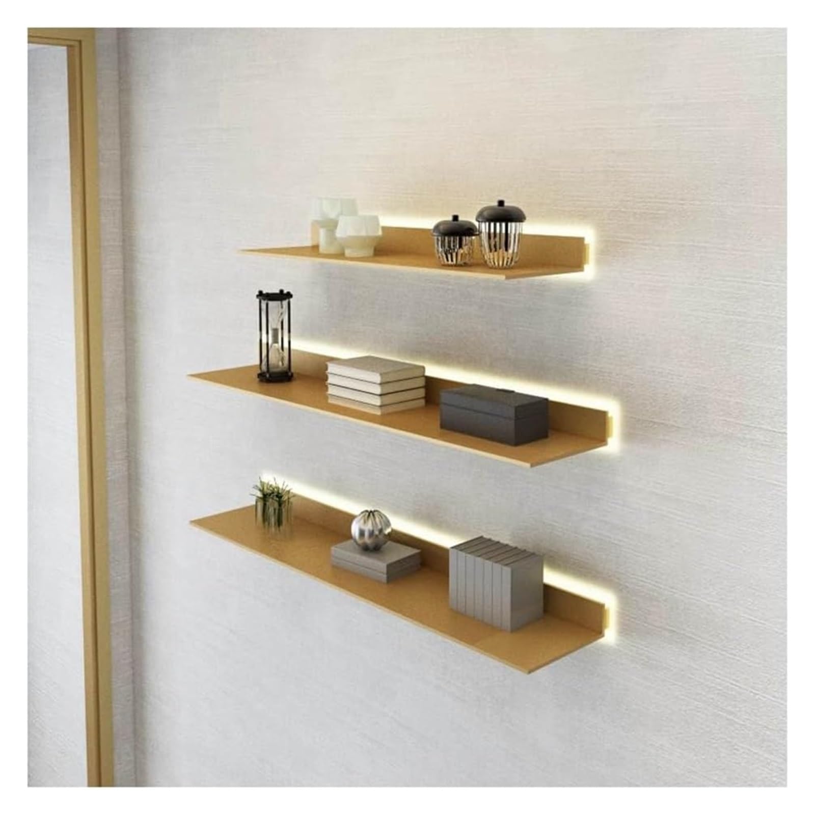 Étagère flottante lumineuse LED pour éclairer un mur sombre et ranger vos objets