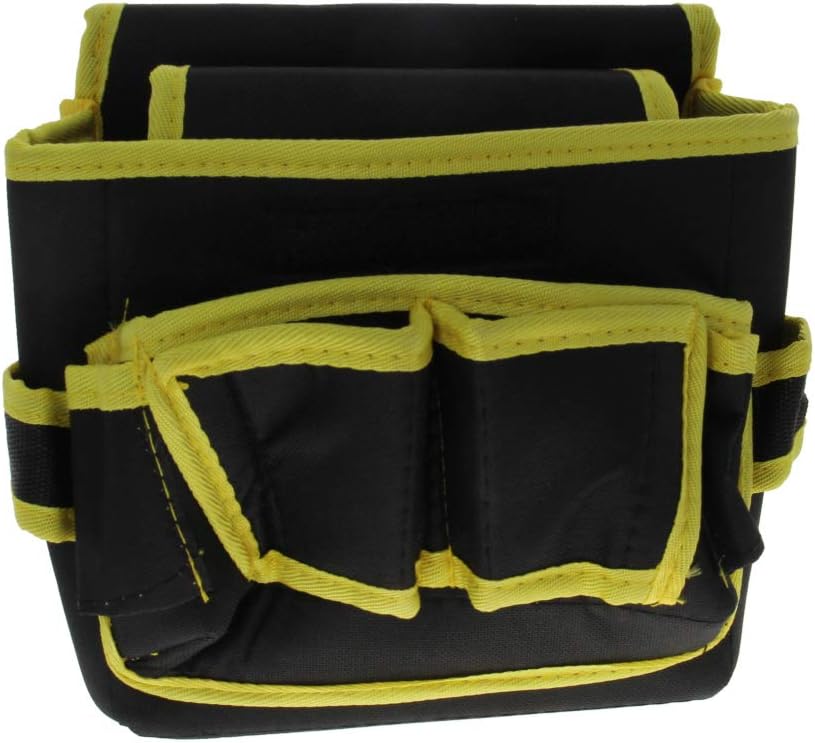 Utoolmart Professional Tool Pouch,Oxford Canvas Tool Pockets, Heavy Duty Tool Organizer,Fully Adjustable Work Belt,Waterproof,Protective Work Bag Yellow 1 Pcs