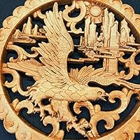 Y2556 高級彫刻 透かし彫り 花彫刻 蓋物 総重量89.7g 鳳凰牡丹2 26.5cm（ほうおう・ぼたん) 参次元彫刻『雅』 透かし