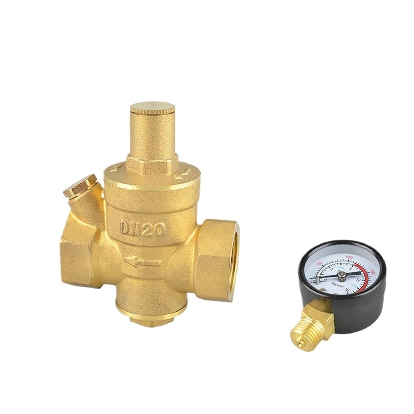 Régulateur de pression d'eau en laiton massif de 3/4" avec soupape de maintien