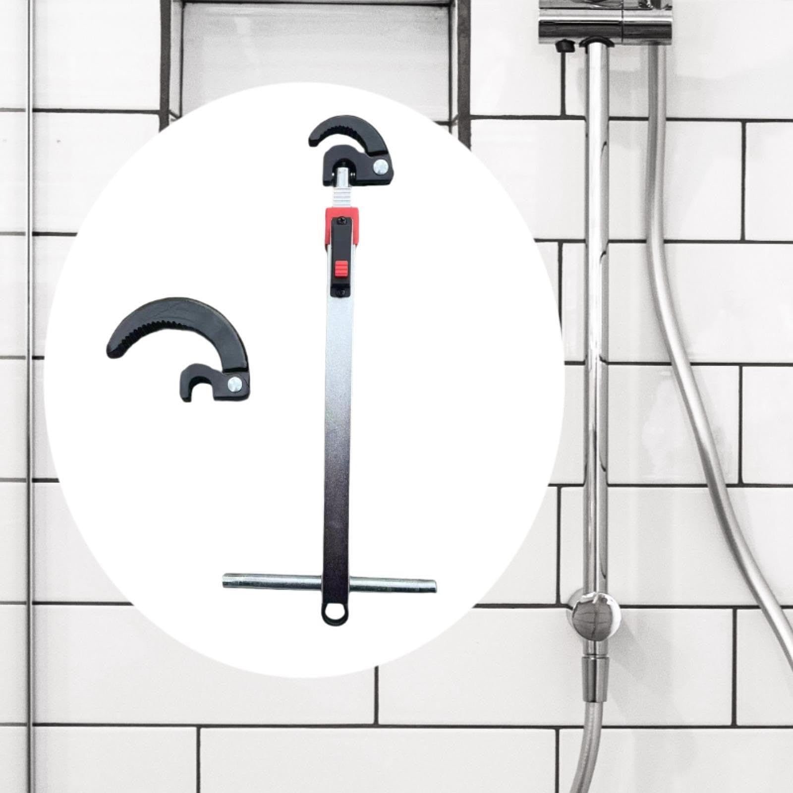 Clé à Lavabo, Clé D'évier, Outil à Main, Acier Au Vanadium Robuste avec 2 Mâchoires Réglables, Outil de Plomberie pour L'installation D'év