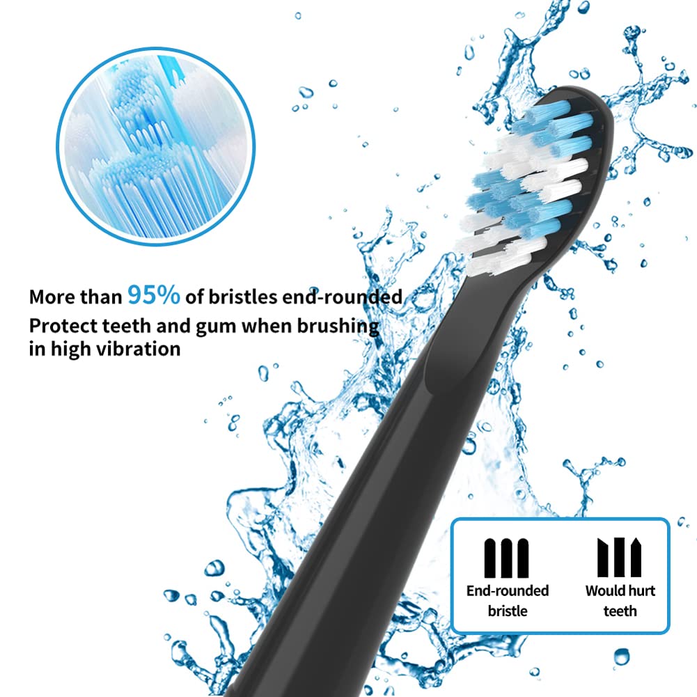 Compatible con cabezales de repuesto para cepillo de dientes eléctrico TEETHEORY, para cepillo de dientes eléctrico TEETHEORY, negro