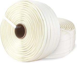 [ 2 Rolls ] 3/4" x 1640’Per Roll Woven Cord Strapping Roll, 3280'Total Length, 2425 lbs Break Strength, Heavy Duty Polyester Cord Strapping,Packaging Strapping, 6”x 3”Core (2)