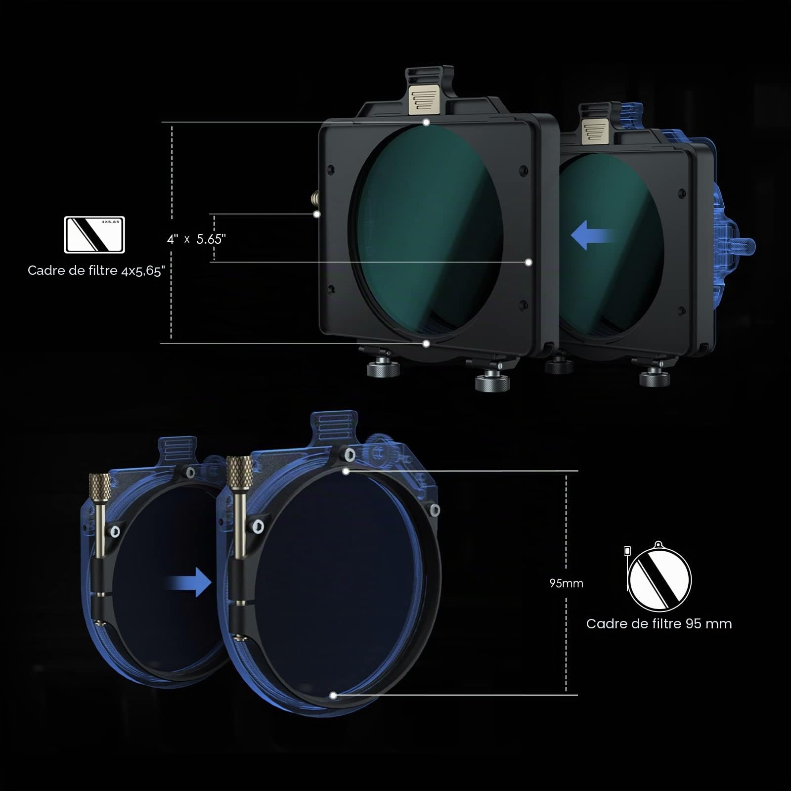 Tilta Mirage Matte Box Cadre de Filtre Circulaire 95mm pour appareils Photo Reflex numériques sans Miroir, avec Bague Adaptateur d'objectif 67mm/72mm/77mm/82mm MB-T16