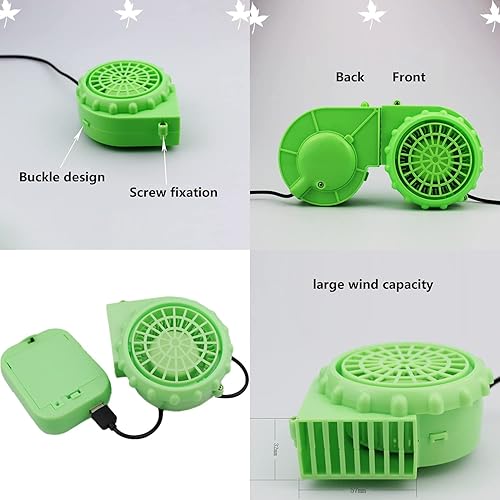 Miniatura 3 de Ventilador de disfraz verde mini ventilador inflable para dinosaurio disfraz inflable de disfraces para Halloween, Navidad, cosplay, disfraz