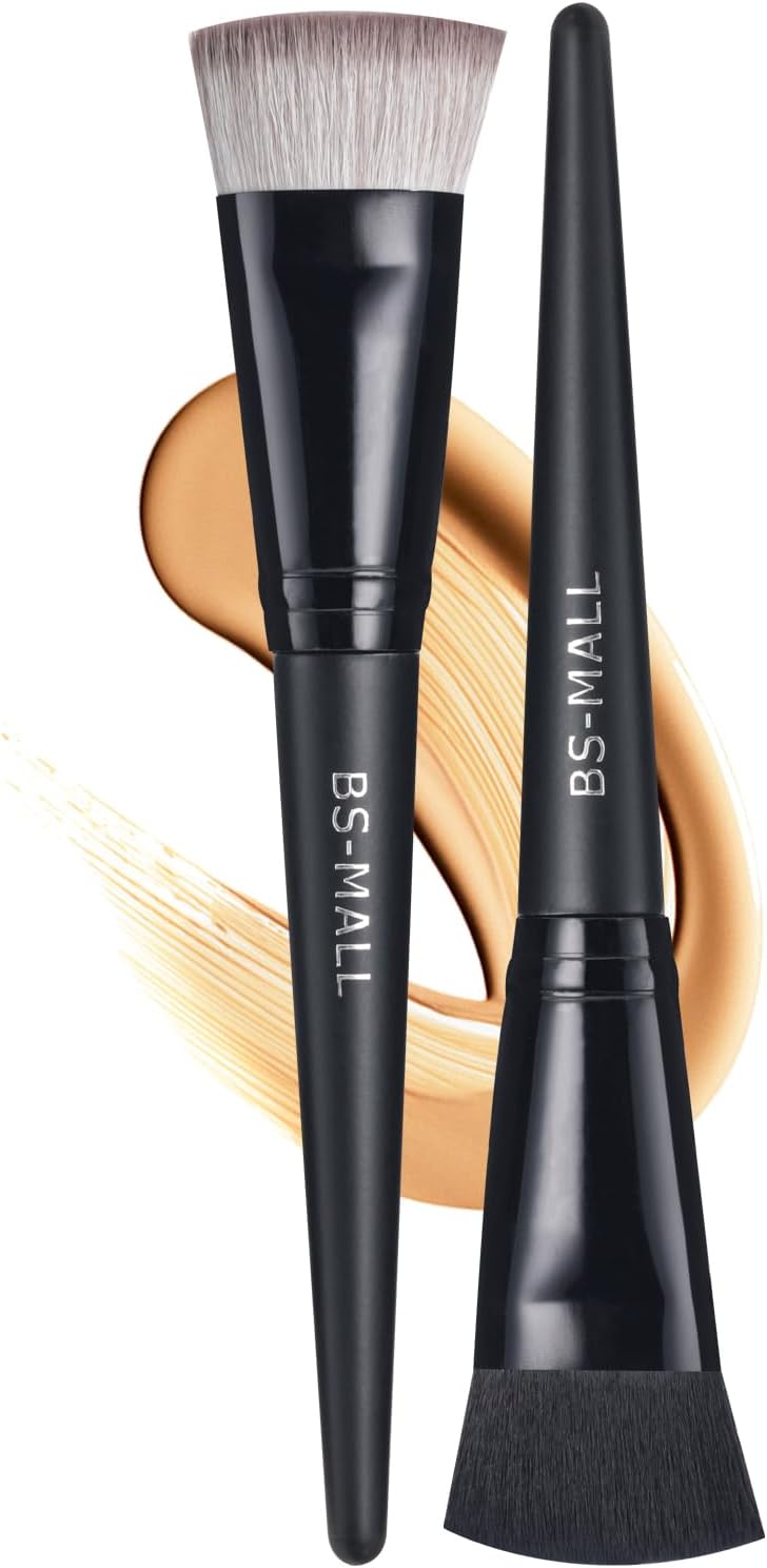 BS-MALL Foundation Makeup Brushes Pack of 2 Perfect Makeup Brushes for Home & Travel