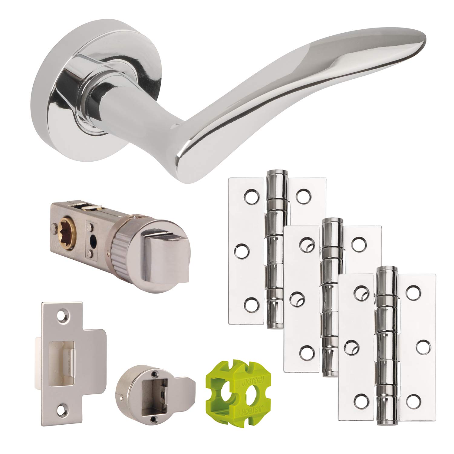 Jigtech Polished Chrome Jtb72020 Vecta Door Pack-Latch,