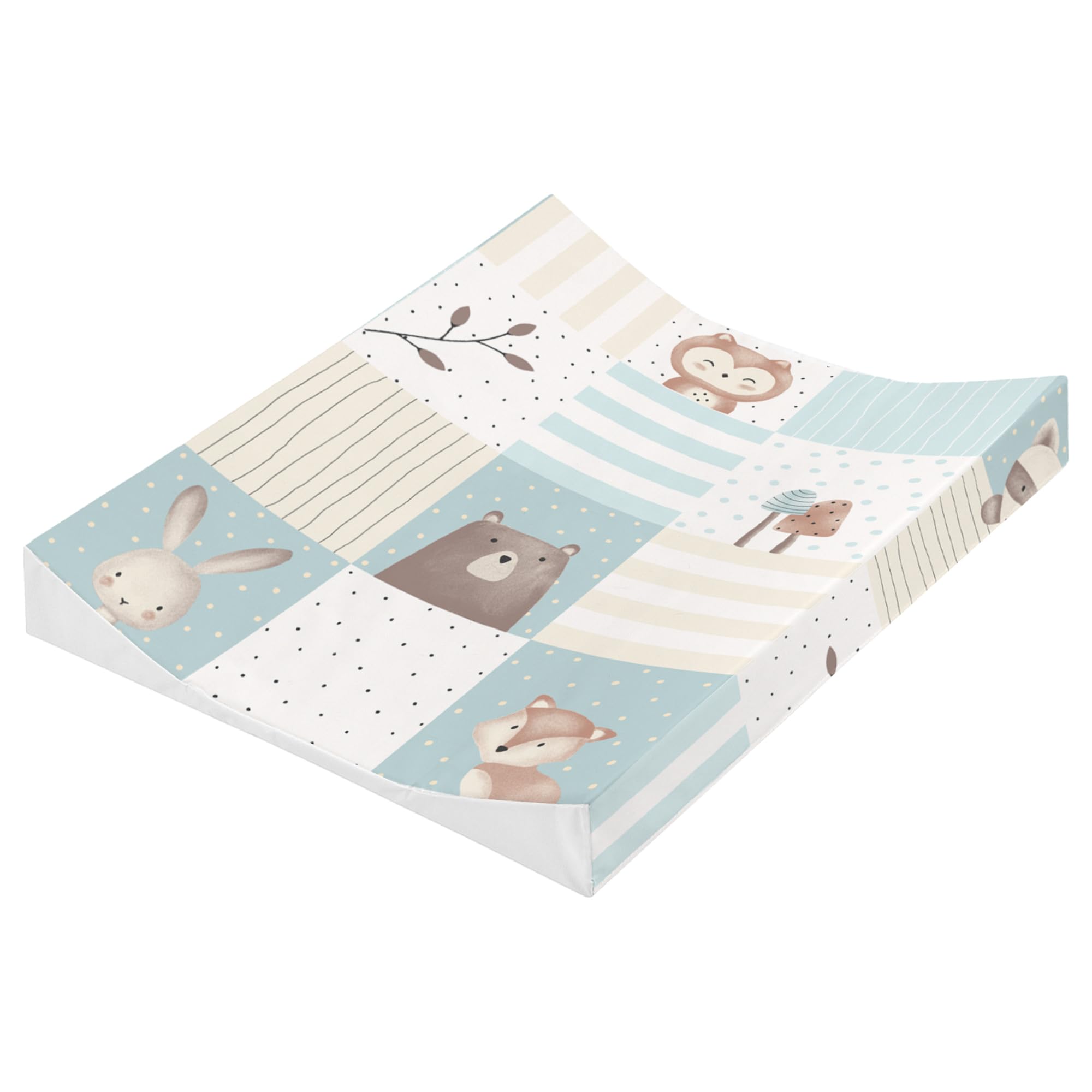 Julius Zöllner® 2-Keil Wickelauflage 50x65 cm - weiche Wickelunterlage - Baby Wickeltischauflage - Folie, wasserdicht & abwischbar - Made in Germany - OEKO-TEX Standard 100 - Waldfreunde