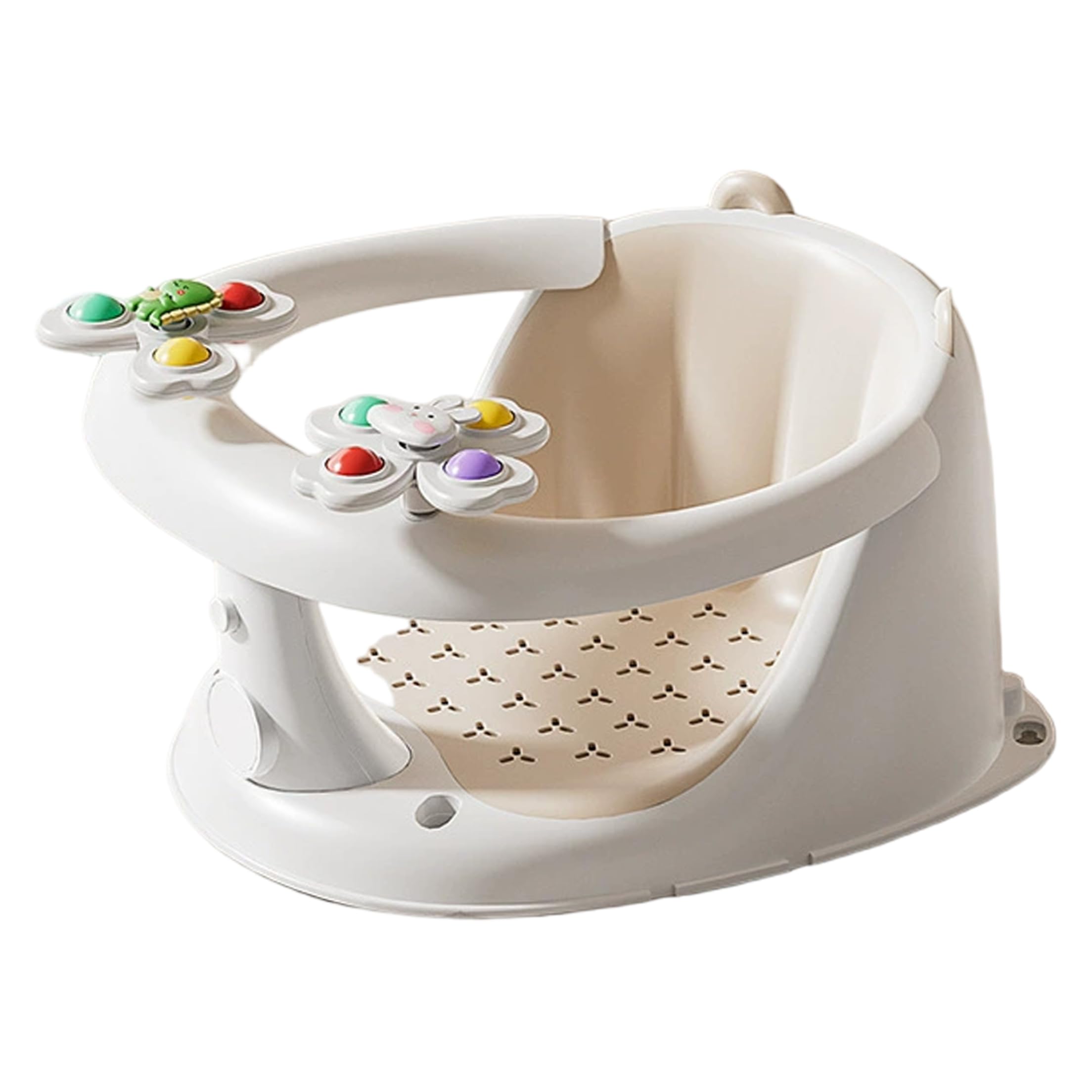 Baby-Badesitz ab 6 Monaten, multifunktionaler, kippsicherer Baby-Badestuhl mit ergonomischem TPE-Kissen, ideal zum Baden, Sitzen und Essen