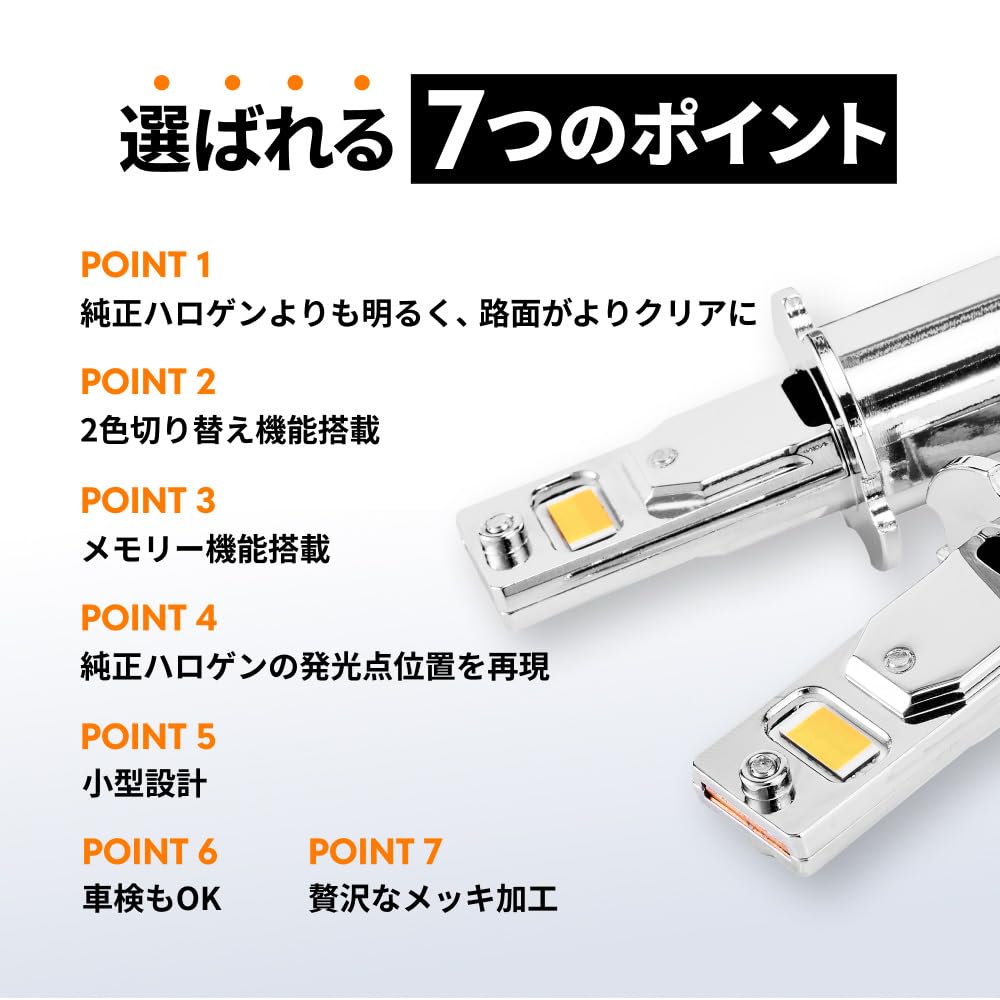 Amazon | HID屋 フォグランプ LED H3 2色切り替え ホワイト 4000lm x
