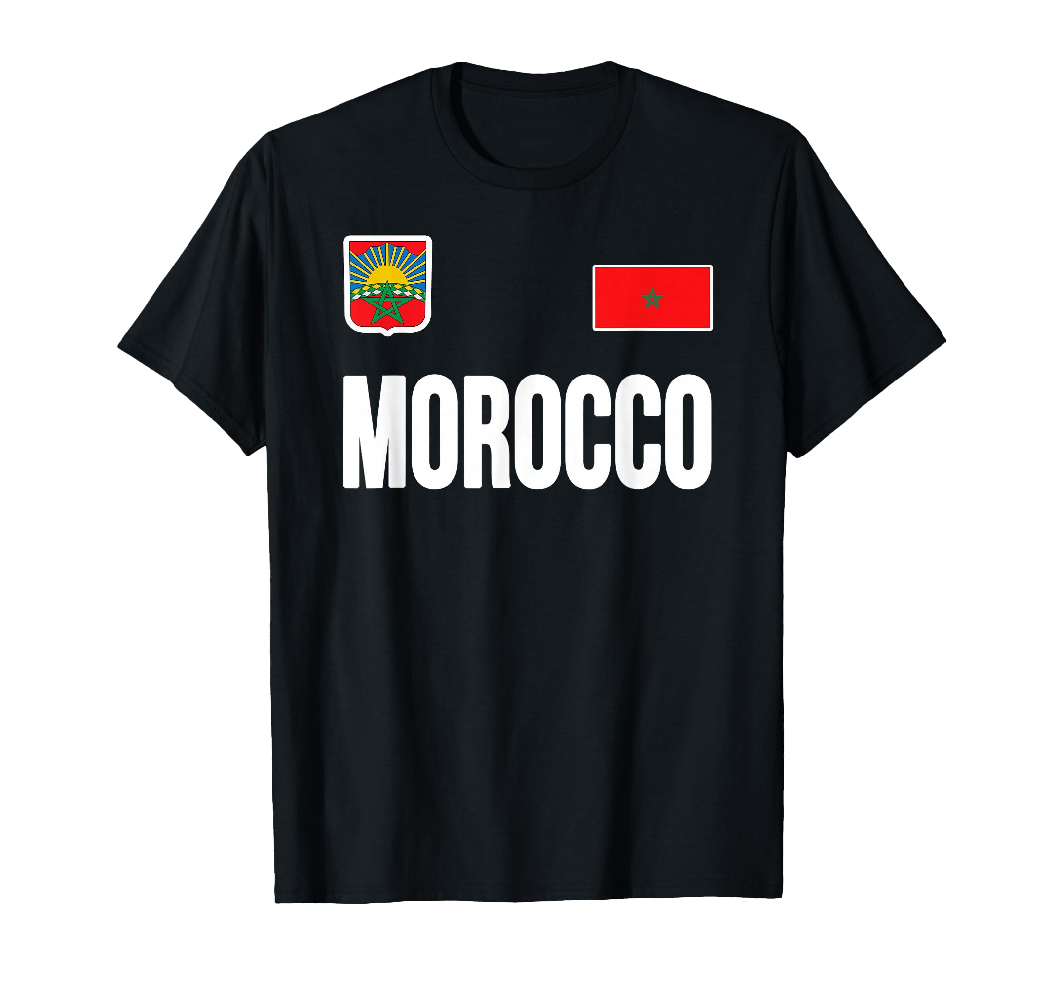MOROCCO T-shirt Moroccan Flag Tee Travel Vacation Souvenir Female Large Cranberry