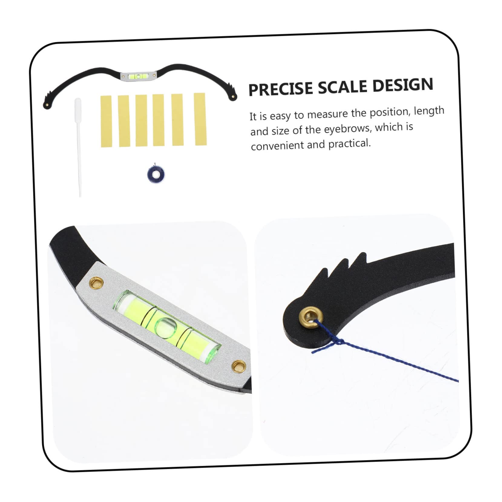 FRCOLOR 4pezzi Righello Per Sopracciglia Leggero Strumento Professionale Per Misurazione e Modellazione Sopracciglia Facile Da Usare e Pratico Per Posizionamento Preciso