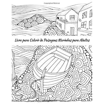 Capa do livro Livro para Colorir de Paisagens Marinhas para Adultos