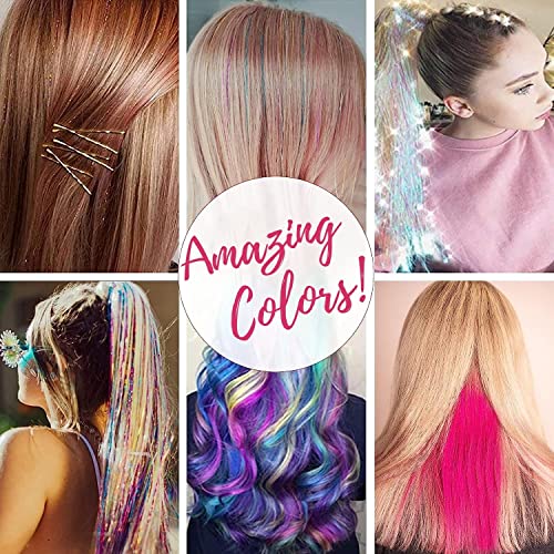 47 Inch Tinsel Hair Extensions With Tools, 13 Colors 2700 Strands Hair Tinsel Kit, Sparkly Glitter Tinsel Hair (47 Inch-Pack Of 1, 13 Colors) #TOP2