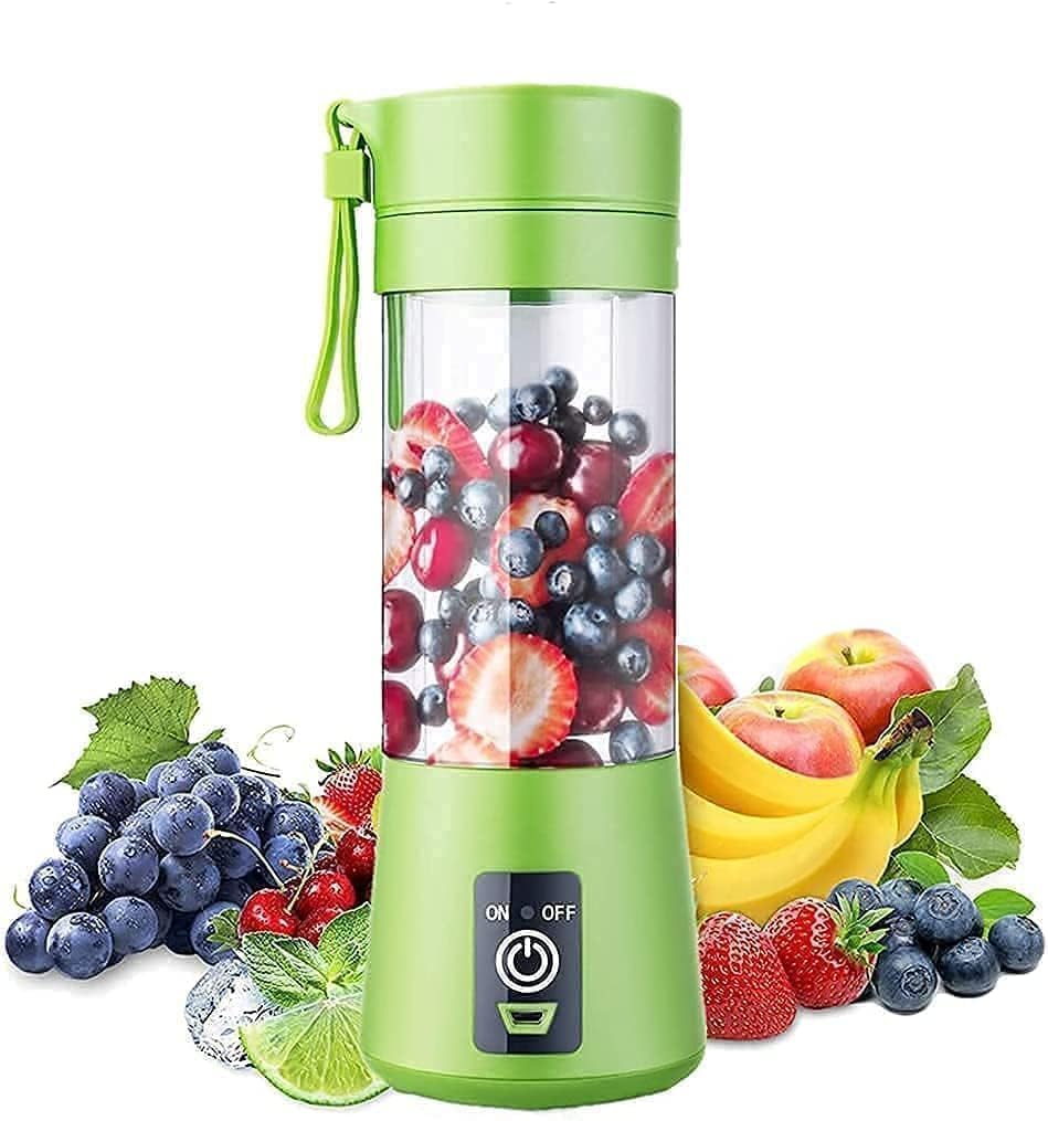 Portable 6-Blade Juicer Blender with Built-In Jar, Juice Mixer Bottle, Fruit Juice Machine, USB Rechargeable Personal Size Juicer Grinder for Juices, Kitchen Appliance for Protein & Milk Shakes (S3) (MultiColor)-image-5