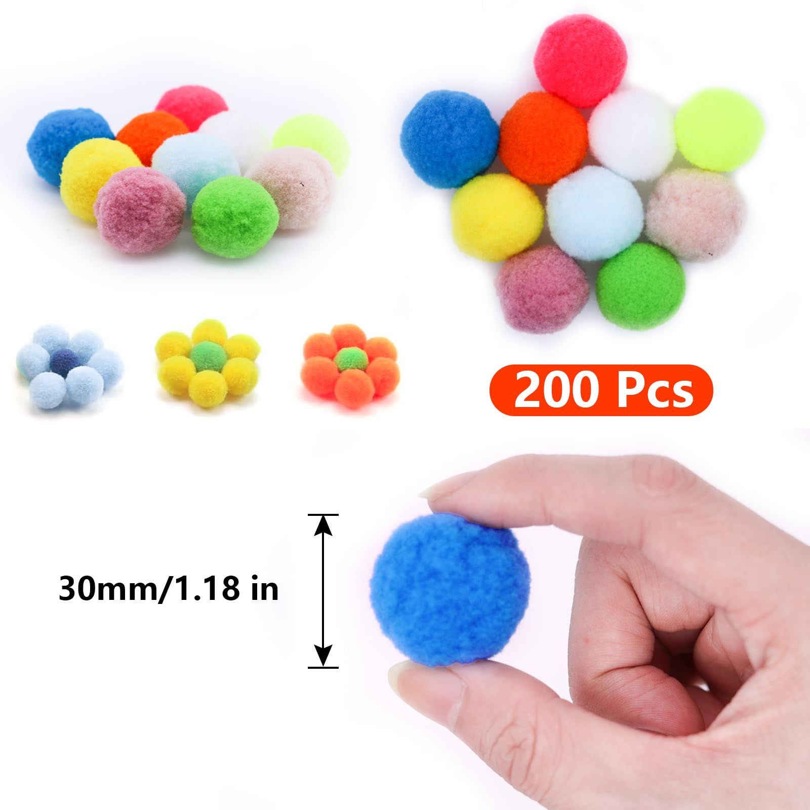 300 Pom Pom Rossi 10mm - Per Lavoretti Creativi E Decorazioni - Foto 9