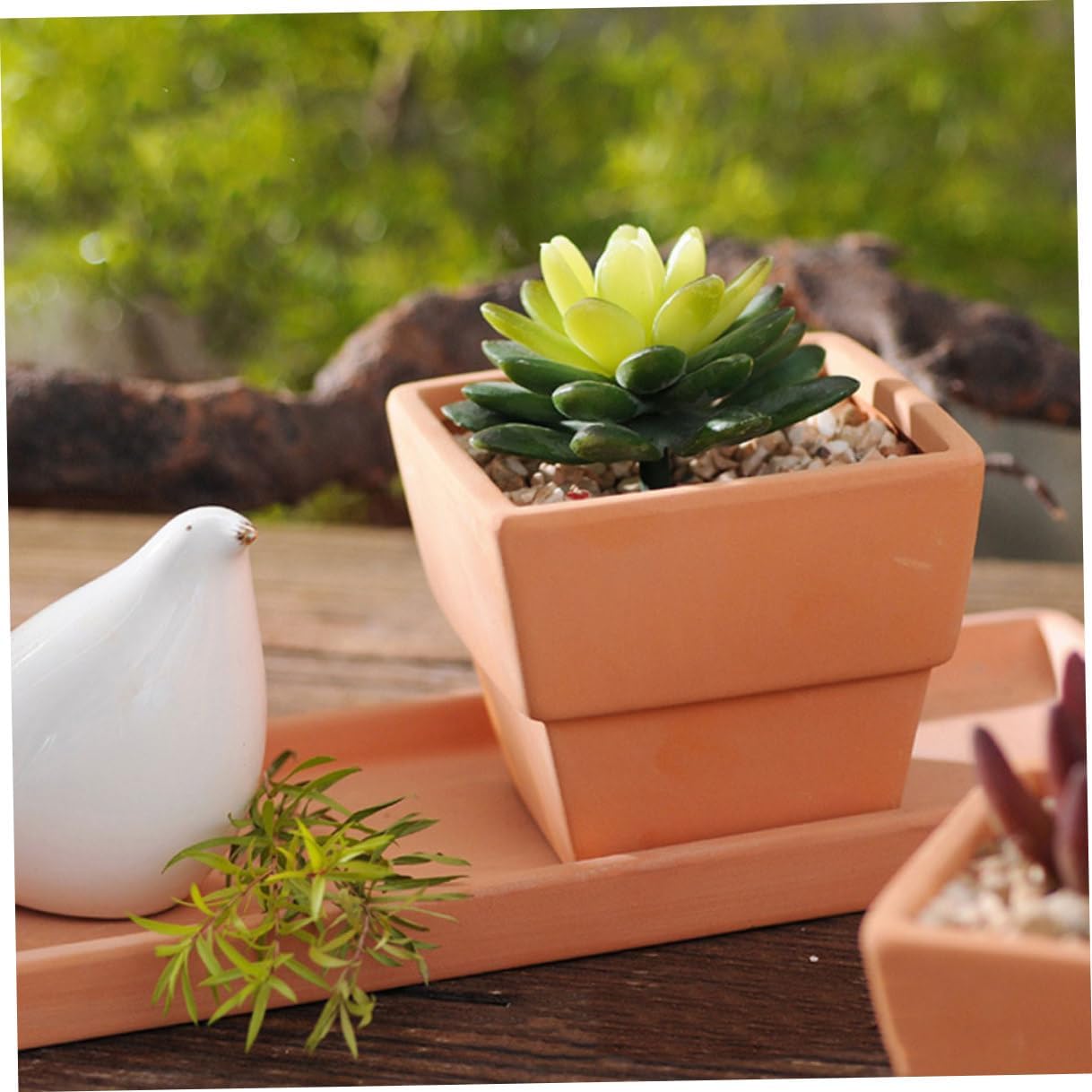 CHILDWEET 5pcs Terracotta Nursery Planter Pots for Succulent Plants Breathable Clay Garden Pots 9x8cm Square Red Ceramic Flower for Indoor and Outdoor Gardening
