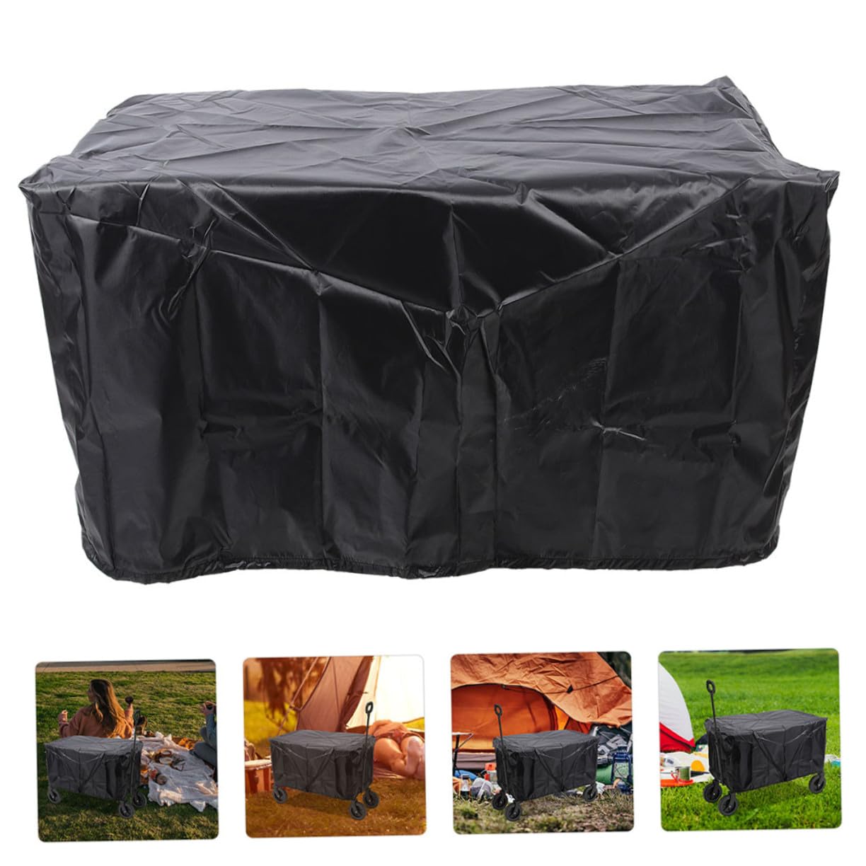 BESTonZON Housse de Protection Imperméable pour Wagon Pliant Oxford Résistante Soleil Pluie Pliable et Portable pour Camping Jardin et Trolley Protection Anti-poussière