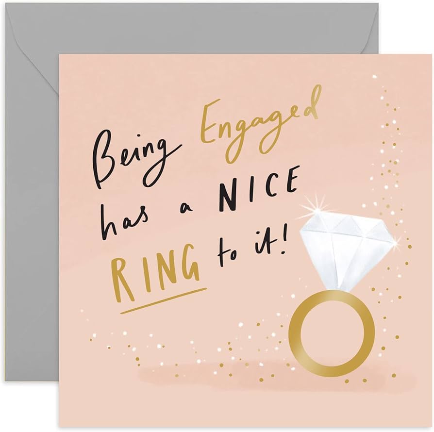 Old English Co. Fun Engagement Greeting Card For Couple - Funny Wedding