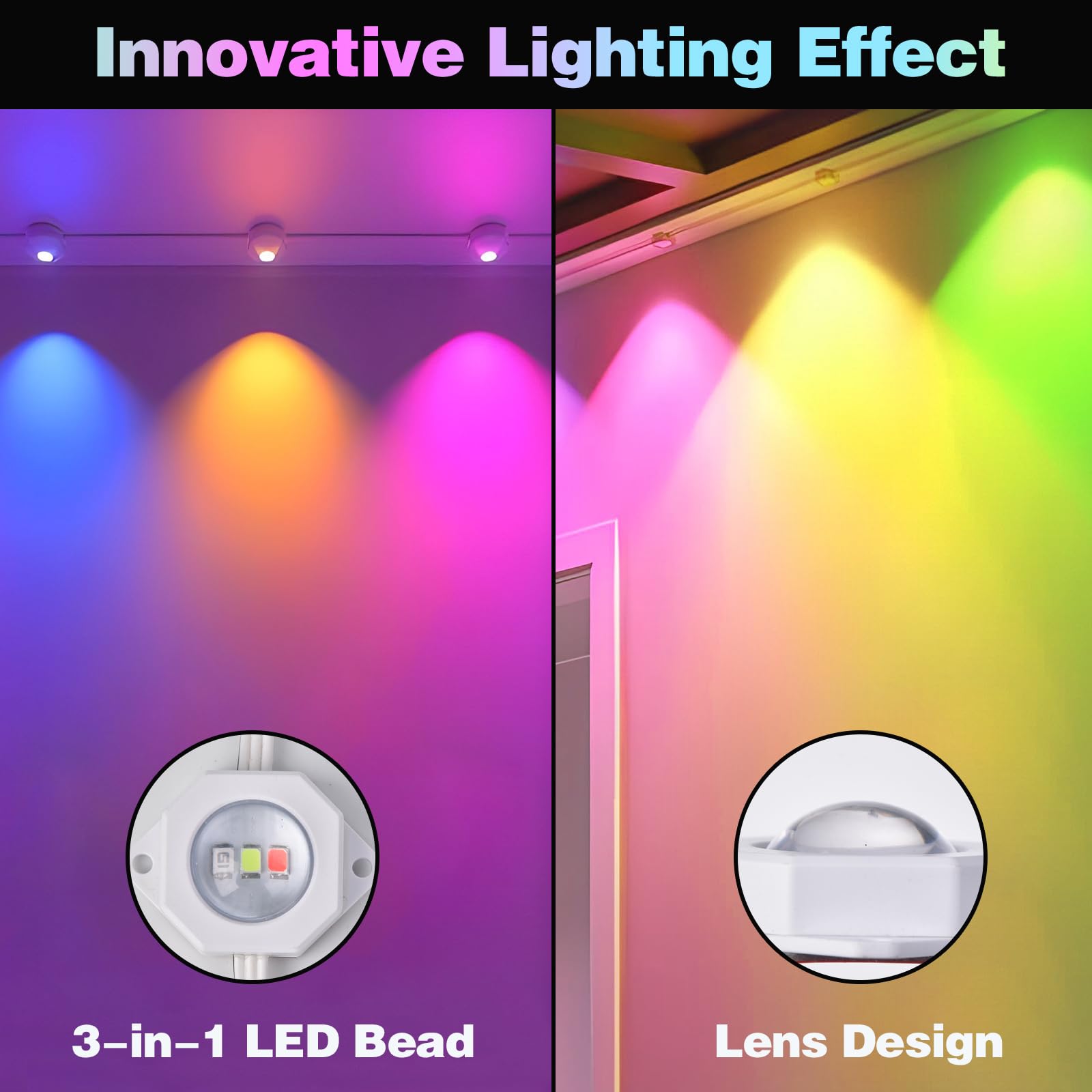 Lphinax - Luci permanenti per esterni, 30,5 m, con 80 luci a LED, Smart