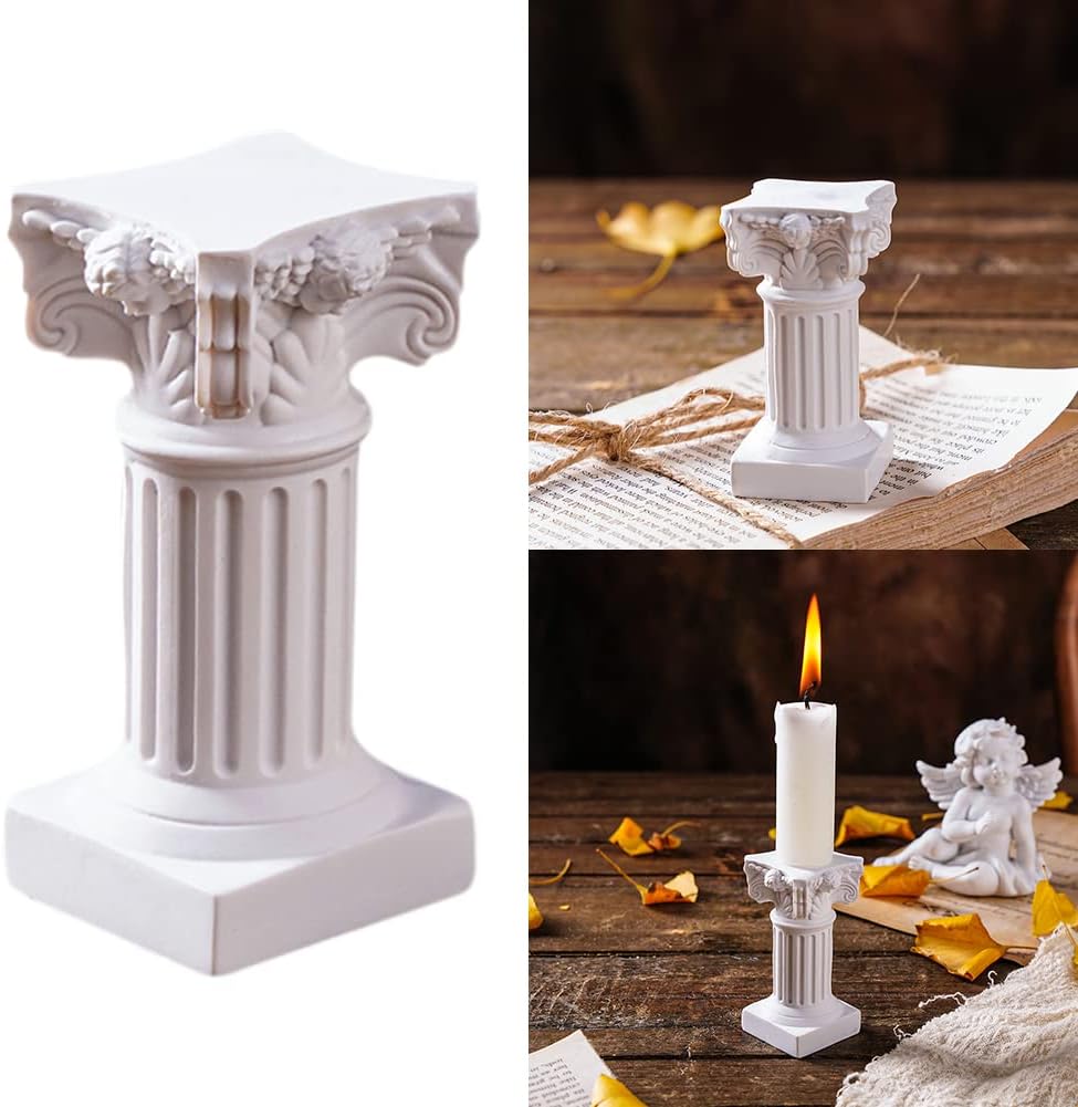 Mini Roman Pillar Greek Columns Resin Roman Column Classic Greek Statues Office Desktop Decor Architectural Sculpture Wedding Table Decoration Home Garden Ornament