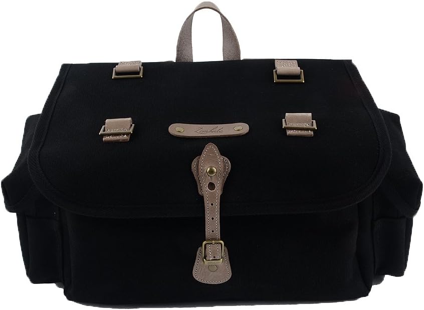 Zimbale Bicycle Waterproof Canvas Saddlebag - 16 Liter Capacity - 13 X 9.1 X 7.9 (inch) - Black