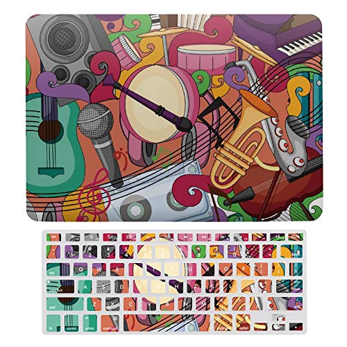 MacBook Air 13 Inch Case A1466 A1369, Hard Shell Case with Keyboard Cover for Apple Mac Air 13 Old Version (Models: A1369 & A1466, Older Version 2010-2017 Release) Graffiti Music