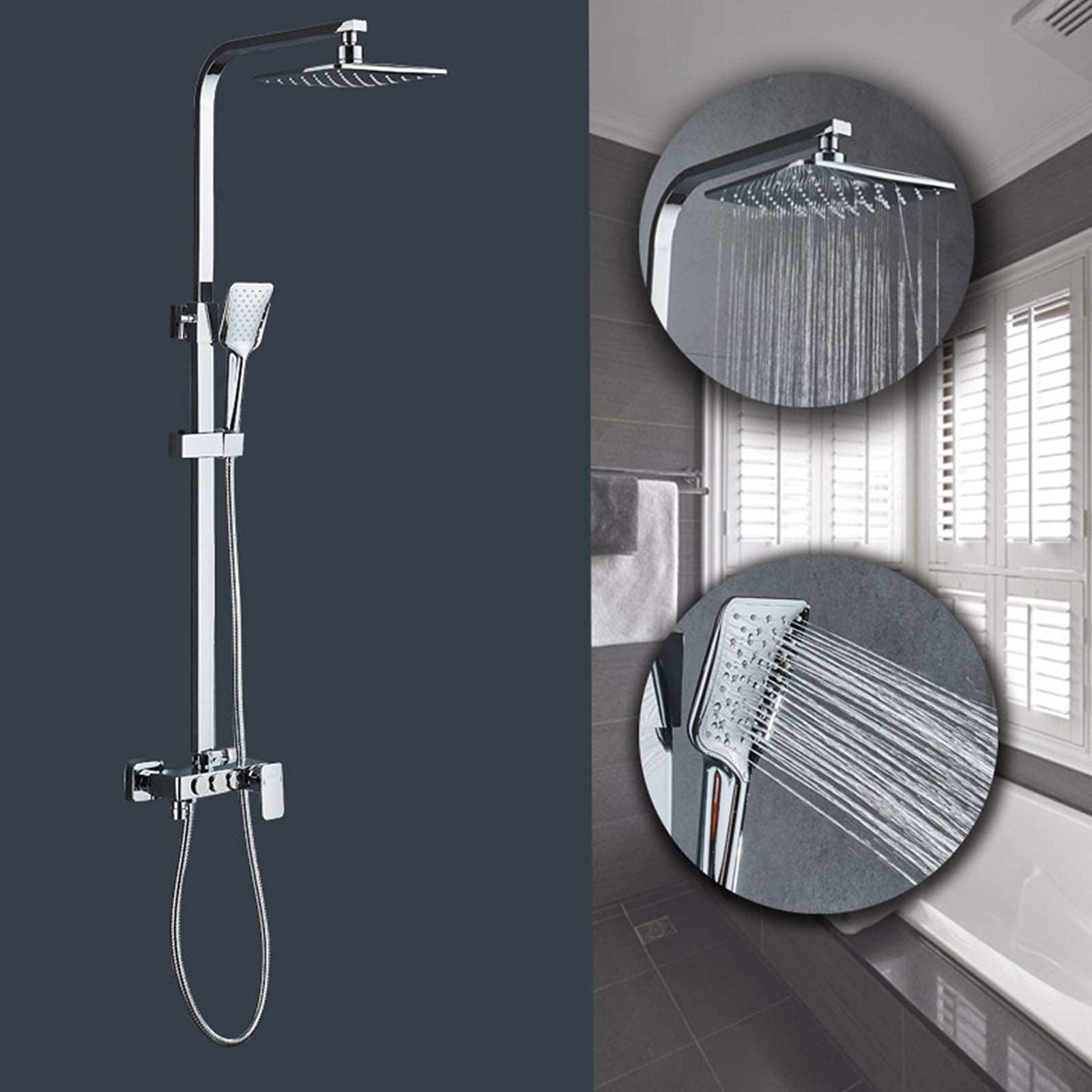 Système de douche exposé pour rénover votre salle de bain familiale avec élégance
