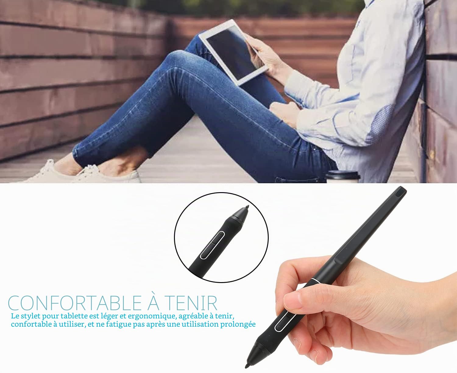 ciciglow Stylus Pen,Stylet pour écran Tactile,Stylet de Tablette Numérique Haute Sensibilité pour Tablette Kamvas Pro 12/13/16/Kamvas 16/20