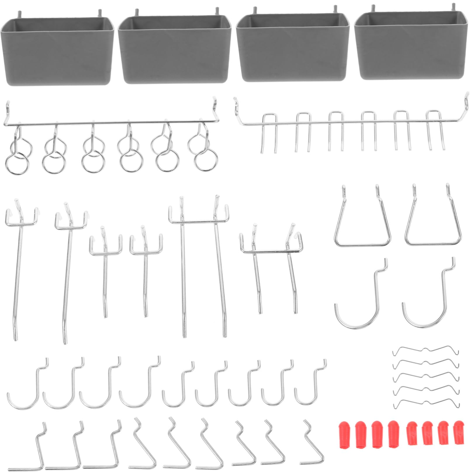 Alipis 114 Stück Lochwandhaken Zubehör aus Edelstahl, Gummi und Abs