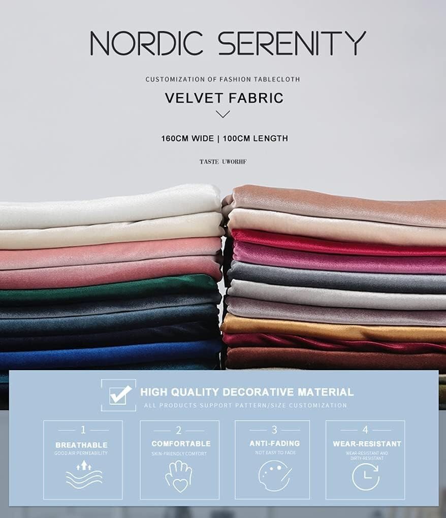 LNNW Tessuto in velluto largo 160 cm, morbido ed elastico, for sartoria, cucito, sipario per abbigliamento, arte e artigianato, cucitura