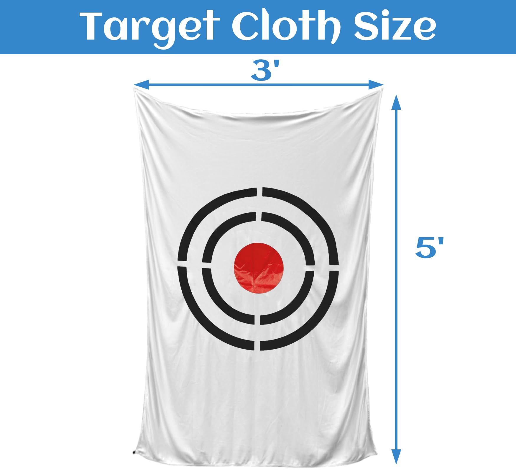Golf Target Cloth for Net Replacement - 5x3FT White Indoor/Outdoor Golf Practice Target Training Aids