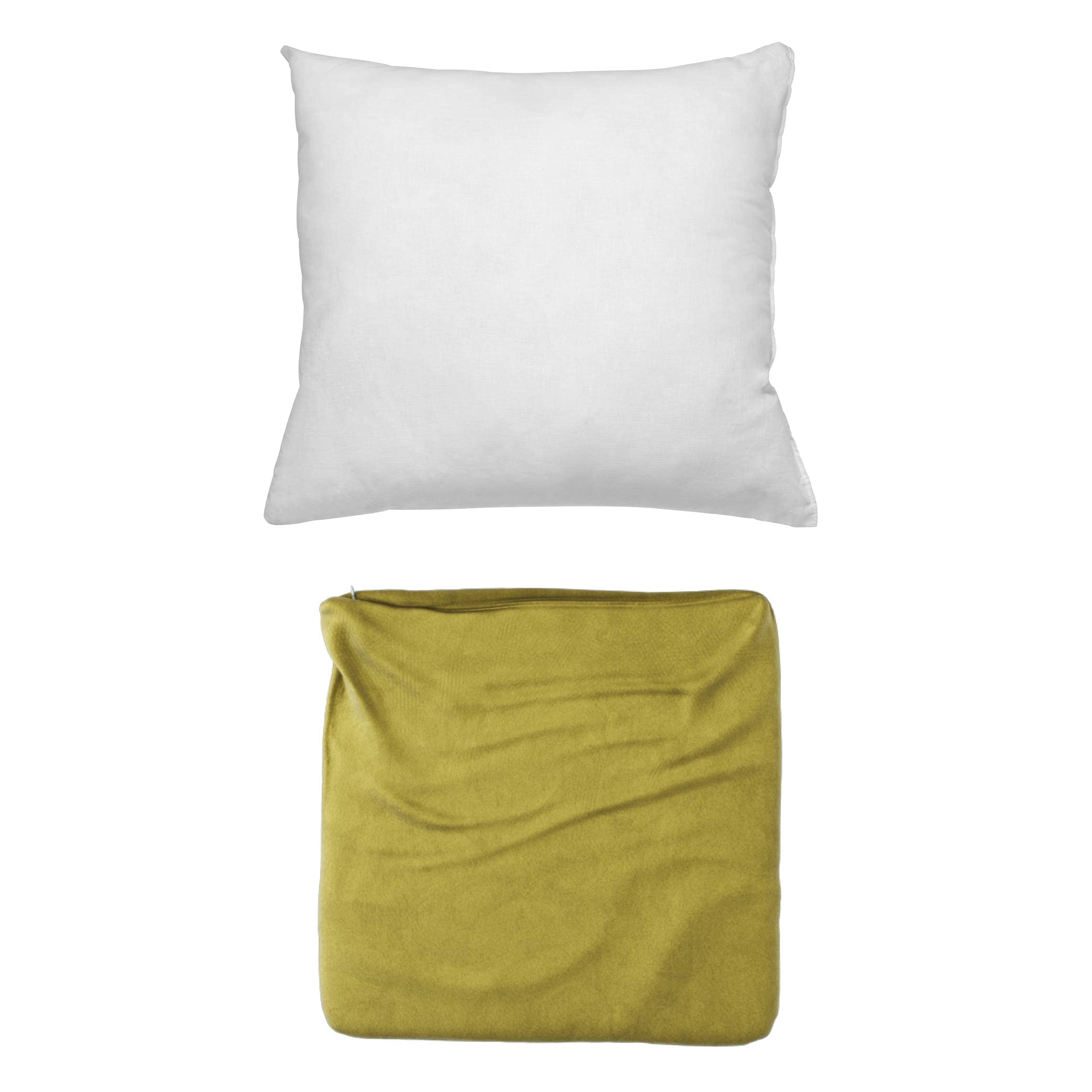 Cojines Sofa con Relleno Incluido Pack de Cojin + Funda de 55x55 en Color Oliva/Cojines Decorativos para Sofa, Cama, Salon/Fundas de Terciopelo Elegantes para la decoración del hogar