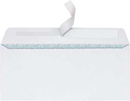 Office Depot Clean Seal(TM) Security Window Envelopes, #10 (4 1/8in. x 9 1/2in.), White, Pack Of 250, 77292