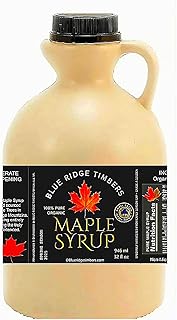 BLUE RIDGE TIMBERS Pure Grade A Maple Syrup, 100% Natural, Organic USA Harvested from our trees to your kitchen table