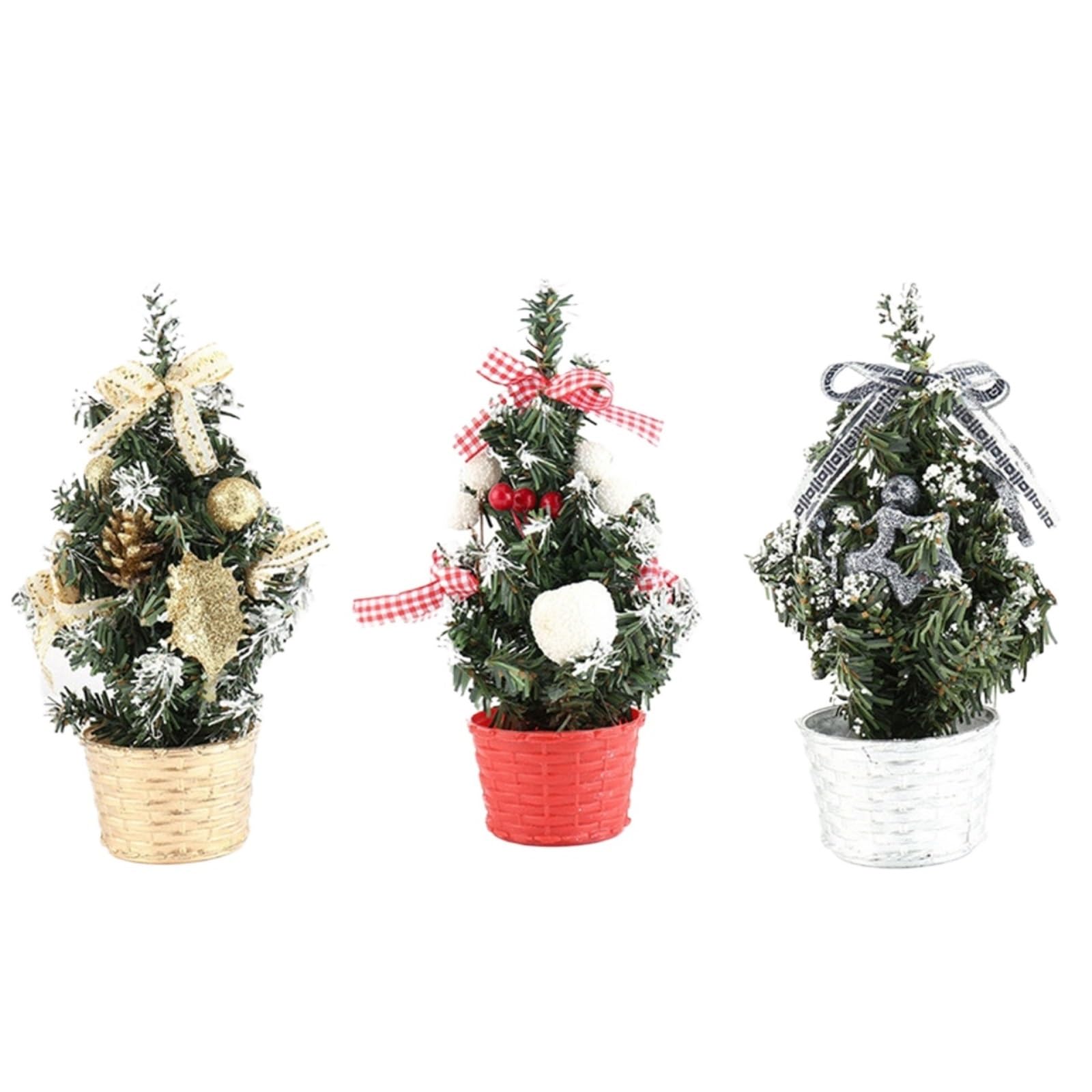 Decorazione for albero di Natale artificiale in miniatura con luci, albero di Natale for decorazioni da tavolo, ornamento festivo for le vacanze albero di natale(3PCS)