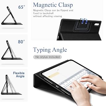 Antbox Case for iPad Mini 7 A17 Pro, iPad Mini 7th/6th Generation (2024/2021) with Pencil Holder Vegan Leather Smart Cover with Auto Sleep/Wake Stand Function (Black)