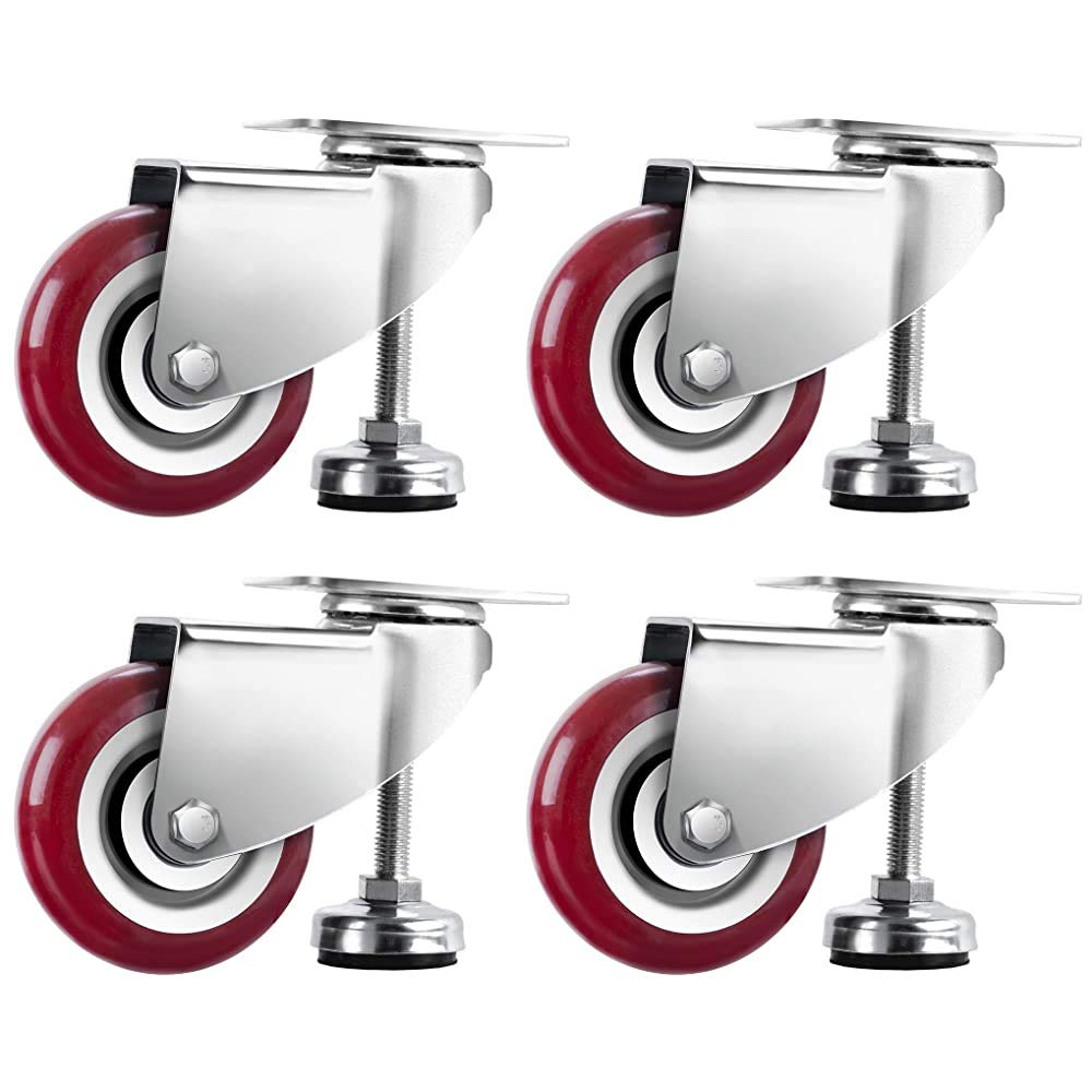 SWIIFT 3 Inches Swivel Caster Wheels, Heavy Duty Casters Set Of 4 With Leg Levelers, 1360Lbs With 360 Degree No Noise Furniture Wheels (B08P8FSSN4) Amazon Price History, Amazon Price Tracker