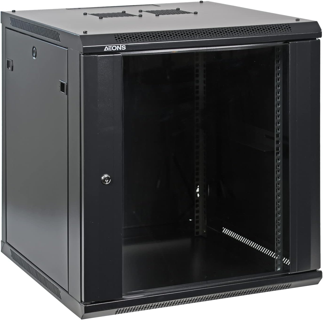 AEONS 12U Professional Wall Mount IT Cabinet Enclosure 19-Inch Server Network Rack 16-Inches Deep Black